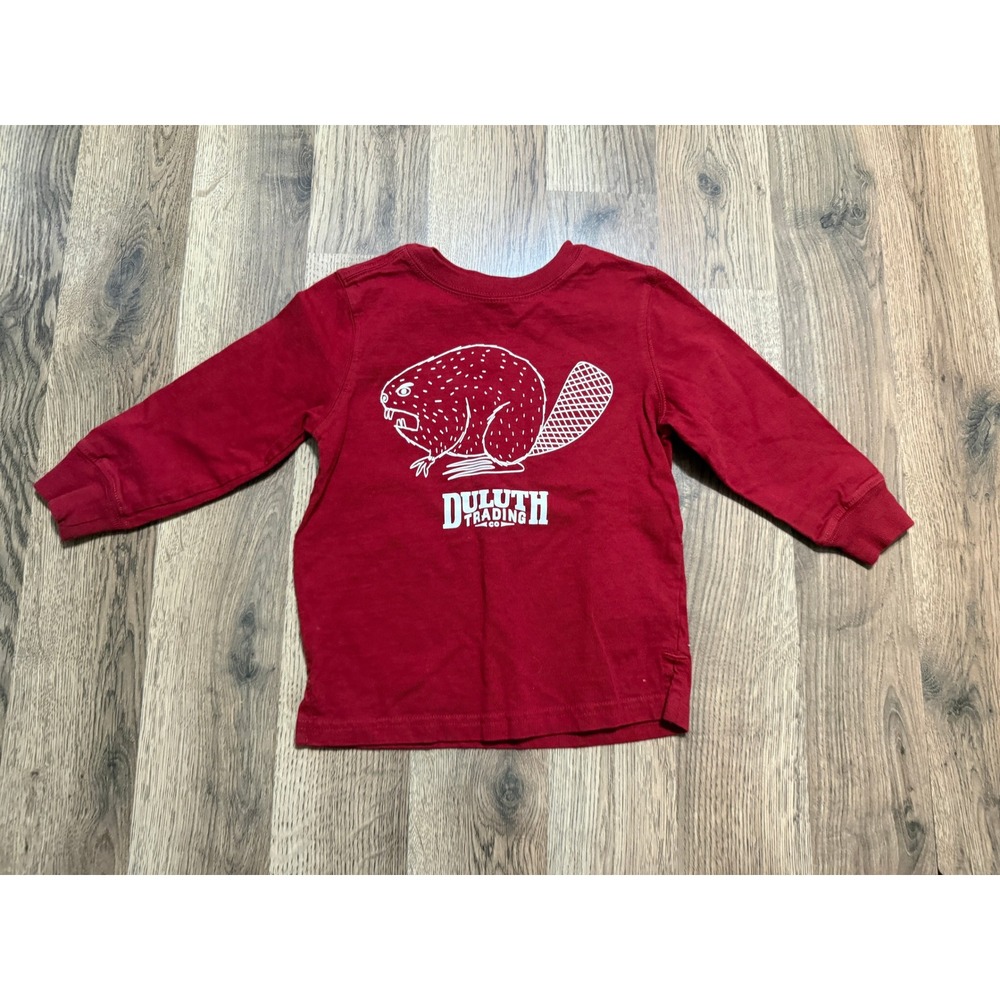 Duluth Trading Co Shirts Toddler Size 2T Red Long Sleeve Graphic Print